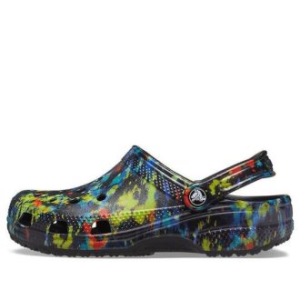 Sandália Crocs Classic Tie Dye com Padrão Crocs Beach Unissex Jeans Azul 205453-4SW