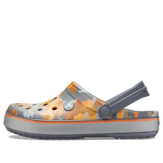 Sandália Crocs Crocband Estampada Preto Laranja Camuflado “Preto Laranja” 205834-02Q