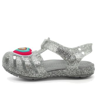 Sandálias Crocs (GS) Isabella Glitter Flat “Cinza Prata” 205038-040