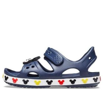 Sandálias Crocs (PS) Funny Mickey Velcro Outdoor com Biqueira Aberta e Salto Baixo Esportivo Azul Escuro 206171-410