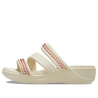 Sandálias Crocs (WMNS) Boca Gems Srappy Wedge “Branco Vermelho” 209293