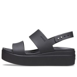 Sandálias Crocs (WMNS) Brooklyn com solado grosso, pretas, casuais, 206453-060