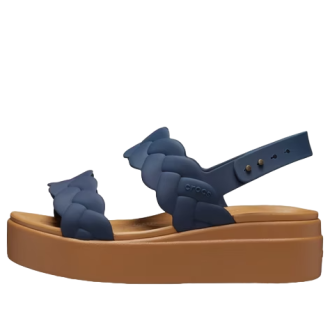 Sandálias Crocs (WMNS) Brooklyn Woven Wedge “Azul Marrom” 209977-410