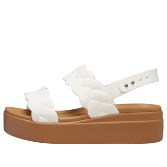 Sandálias Crocs (WMNS) Brooklyn Woven Wedge “Branco Marrom” 209977-0WV