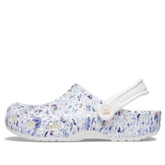 Sandálias Crocs (WMNS) Liberty London x Crocs Classic Clog Beach Flowers Brancas 206447-97E