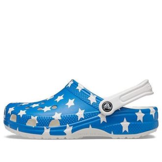 Sandálias Crocs (WMNS) USA com estampa leve e aconchegante, azul e vermelho, 205974-94S