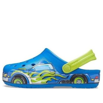 Sandálias esportivas Crocs (PS) com salto baixo e estampa engraçada, azuis, 207074-4JL