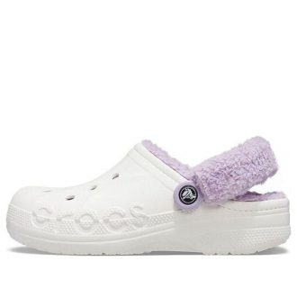 Tamanco Crocs Classic Baya Lined Fuzz-Strap “Lilás Branco” 206633-577