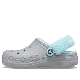 Tamanco Crocs Classic Stay Warm com forro de lã unissex, cinza e azul, 206633-0IG