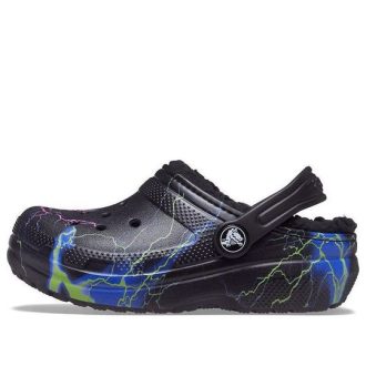 Tamanco Crocs (GS) Classic Fuzz-Lined “Black Lightning” 207322-0C4