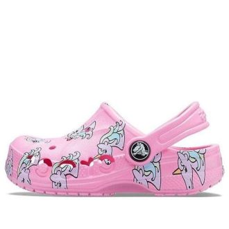 Tamancos Crocs (GS) Baya Seasonal Estampados “Rosa e Branco” 206180-669
