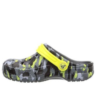 Tamancos Crocs (GS) Baya Seasonal Graphic “Cinza Preto Amarelo” 205484-0DA