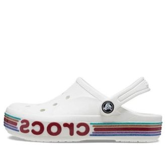Tamancos Crocs (GS) Bayaband Rainbow Glitter “Branco Vermelho” 209731-100