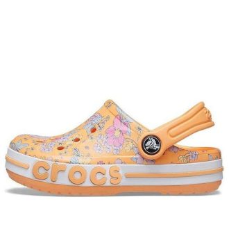 Tamancos Crocs (GS) Bayaband Seasonal Estampados “Laranja e Branco” 206178-801