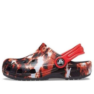 Tamancos Crocs (GS) Classic Bleach Dye “Vermelho, Branco e Preto” 207404-063