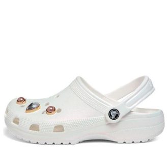 Tamancos Crocs (GS) Classic Crystals “Branco” 208435-100