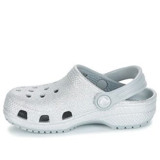Tamancos Crocs (GS) Classic Glitter “Prata” 205441-040